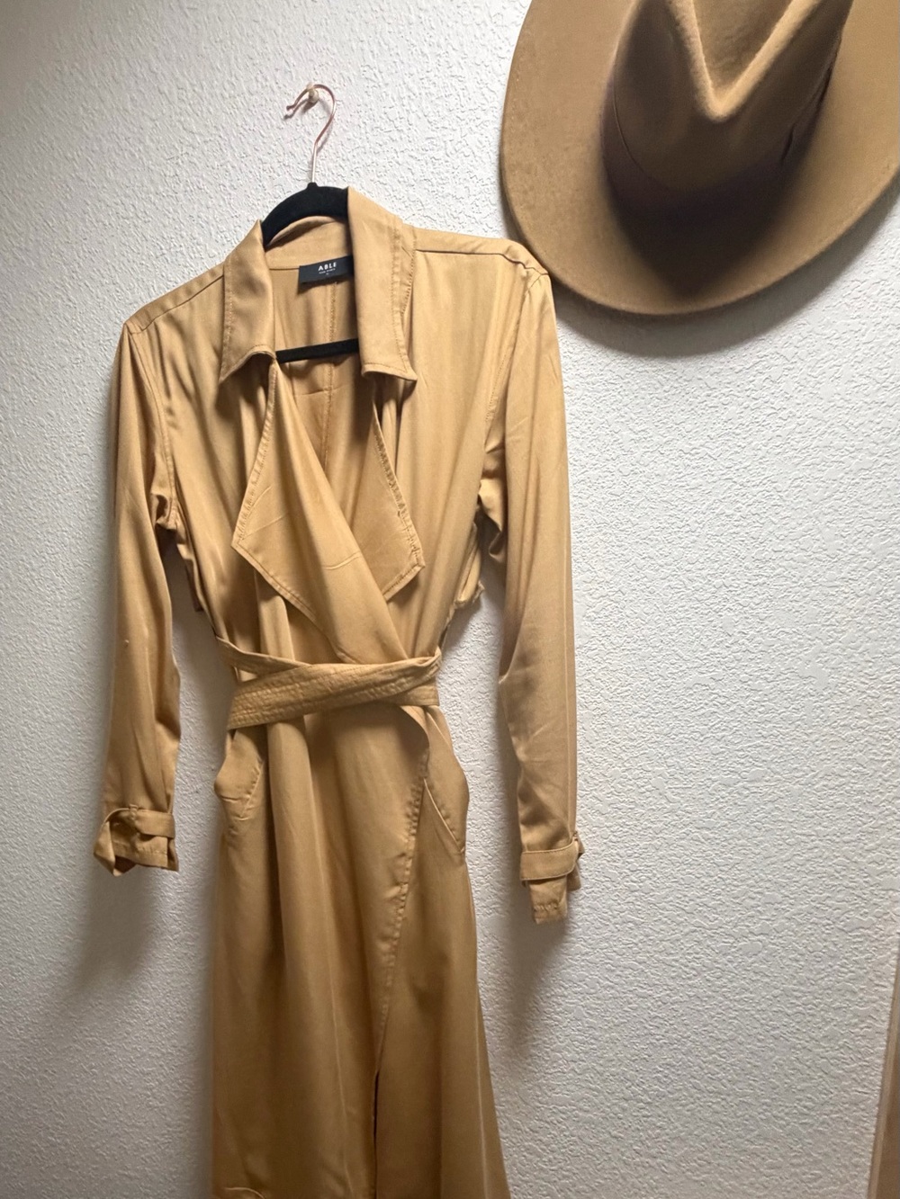 Able Irena Trench in Fawn color